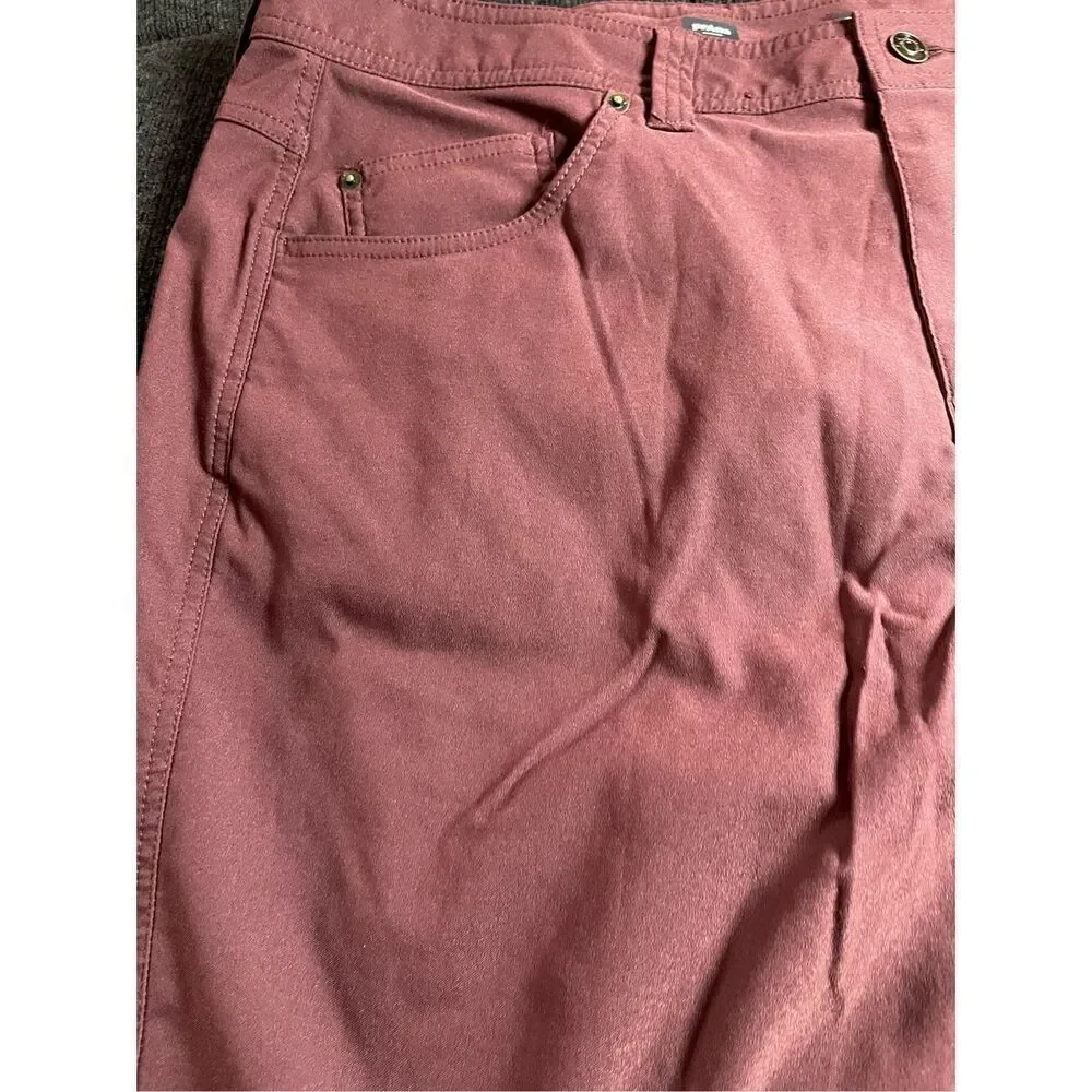 Prana Mens Maroon Standard Fit Flat Front Casual Chino Shorts Size 36/11